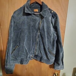 Unicorn Tribe 3xl. Gray Corduroy Jacket Moto Style